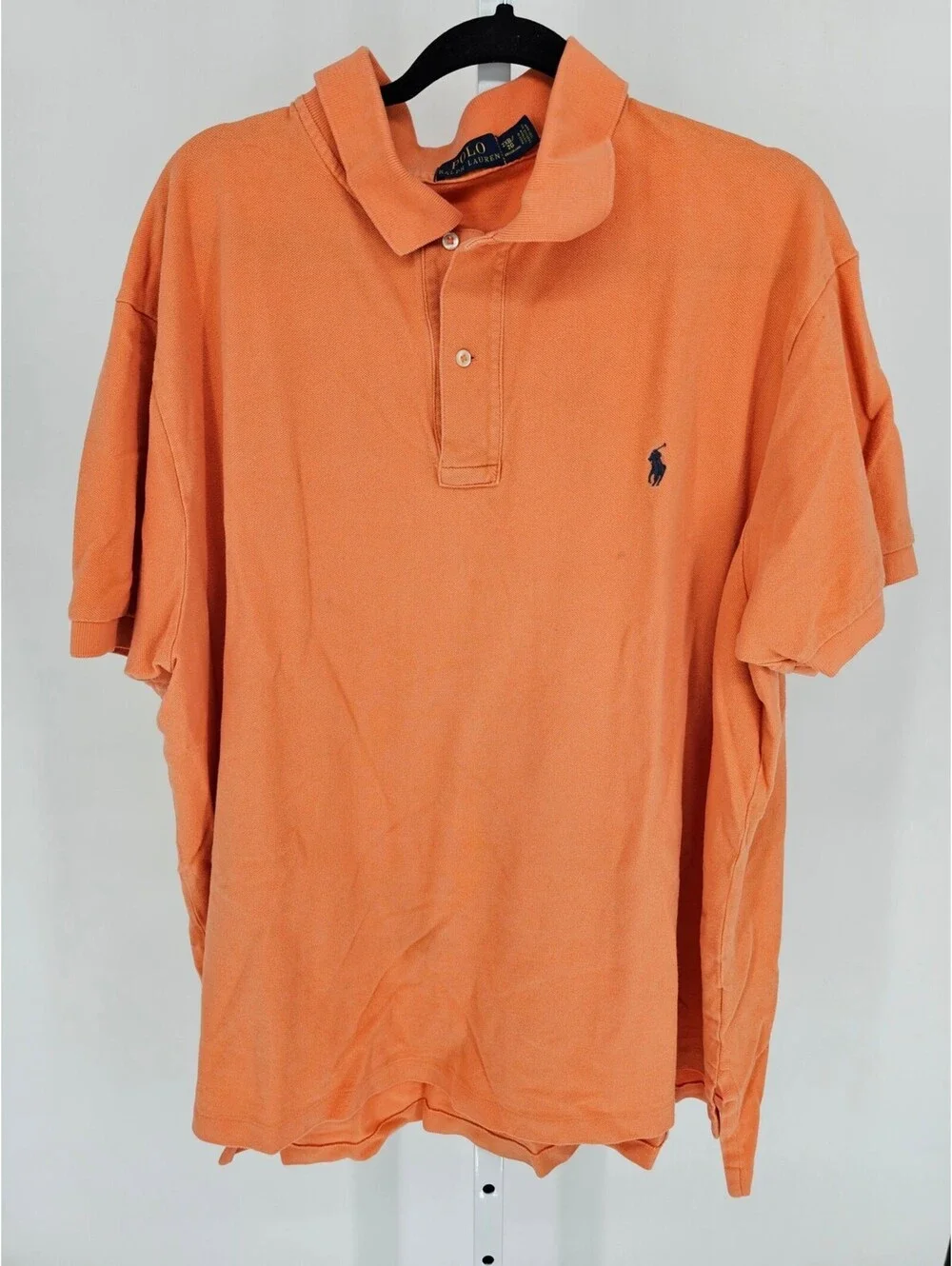 Polo Ralph LAuren Mens Sz 2XB Short Sleeve Polo Shirt Orange Cotton